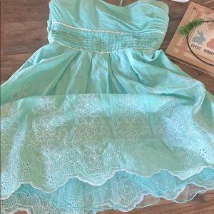 Xtraordinary Teal embroidery Tulle dress-7
